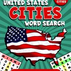 US Cities Large Print Word Search Book
